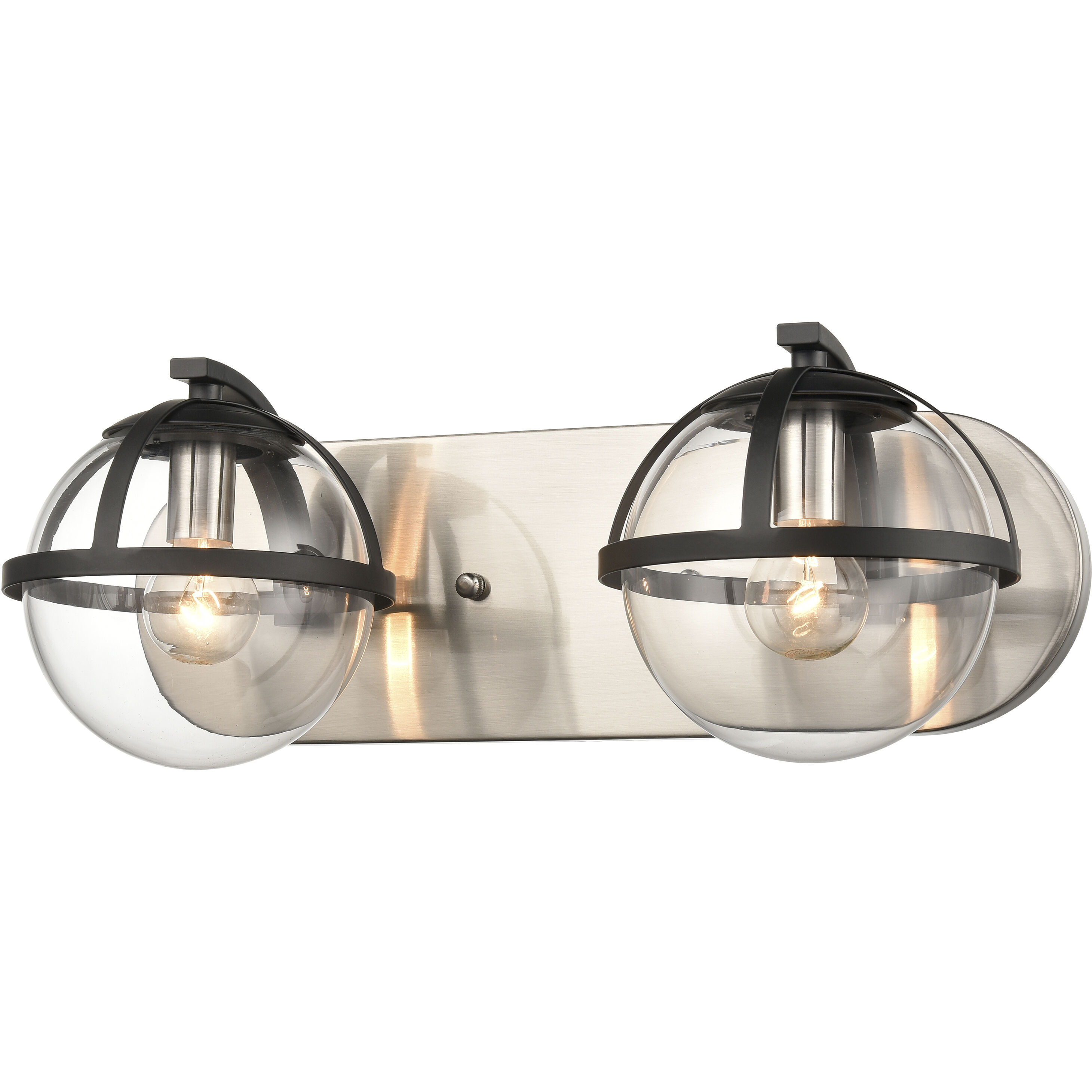 Davenay Vanity Light Wall Light in Satin Nickel with Matte Black
