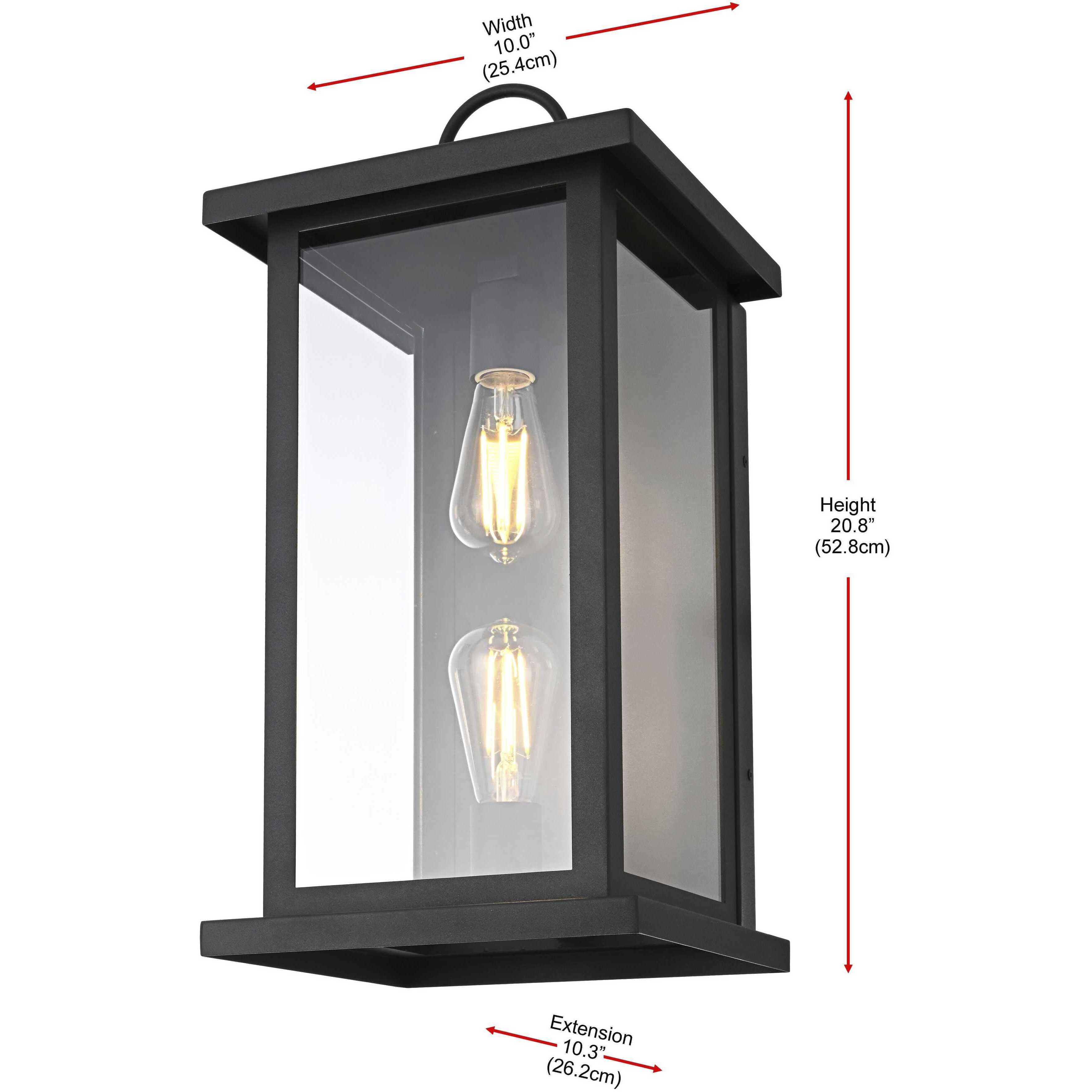 Neil 2 Light 21 inch Black Outdoor Wall Sconce