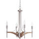 Tahoe 4 Light 18.5 inch Brushed Polished Nickel/Whiskey Barrel Chandelier Ceiling Light, Jeremiah
