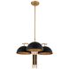 Marcel 3 Light 24 inch Matte Black with New Brass Chandelier Ceiling Light