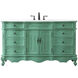 Danville 60 X 21 X 36 inch Vintage Mint Vanity Sink Set