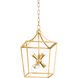 Kendall 6 Light 12 inch Vintage Gold Leaf Indoor Lantern Ceiling Light