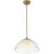 Halwynd LED 15 inch Legacy Brass Convertible Pendant/Semi-Flush Ceiling Light