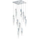 Quartz LED 15.75 inch Polished Chrome Multi-Light Pendant Ceiling Light