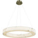 LumenAria Collection - Medley Family LED 32 inch Brushed Brass and Faux Alabaster Pendant Ceiling Light in 32" D x 32" W x 3.5" H, EVOLV