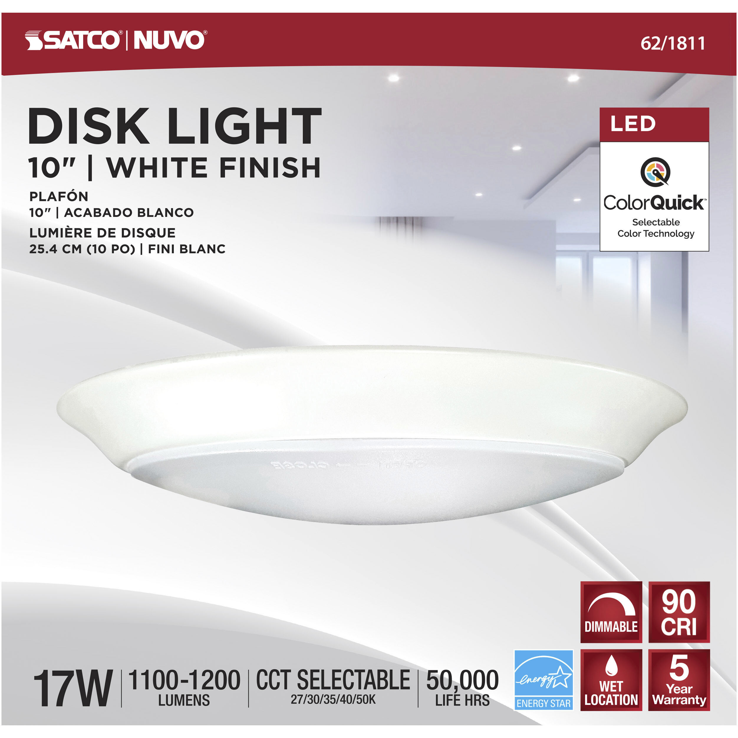 Brentwood Integrated LED White LED Disk