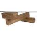 Calatrava 68 X 36 inch Dark Walnut and Glass Coffee Table