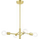 Bannister 4 Light 18 inch Satin Brass Chandelier Ceiling Light