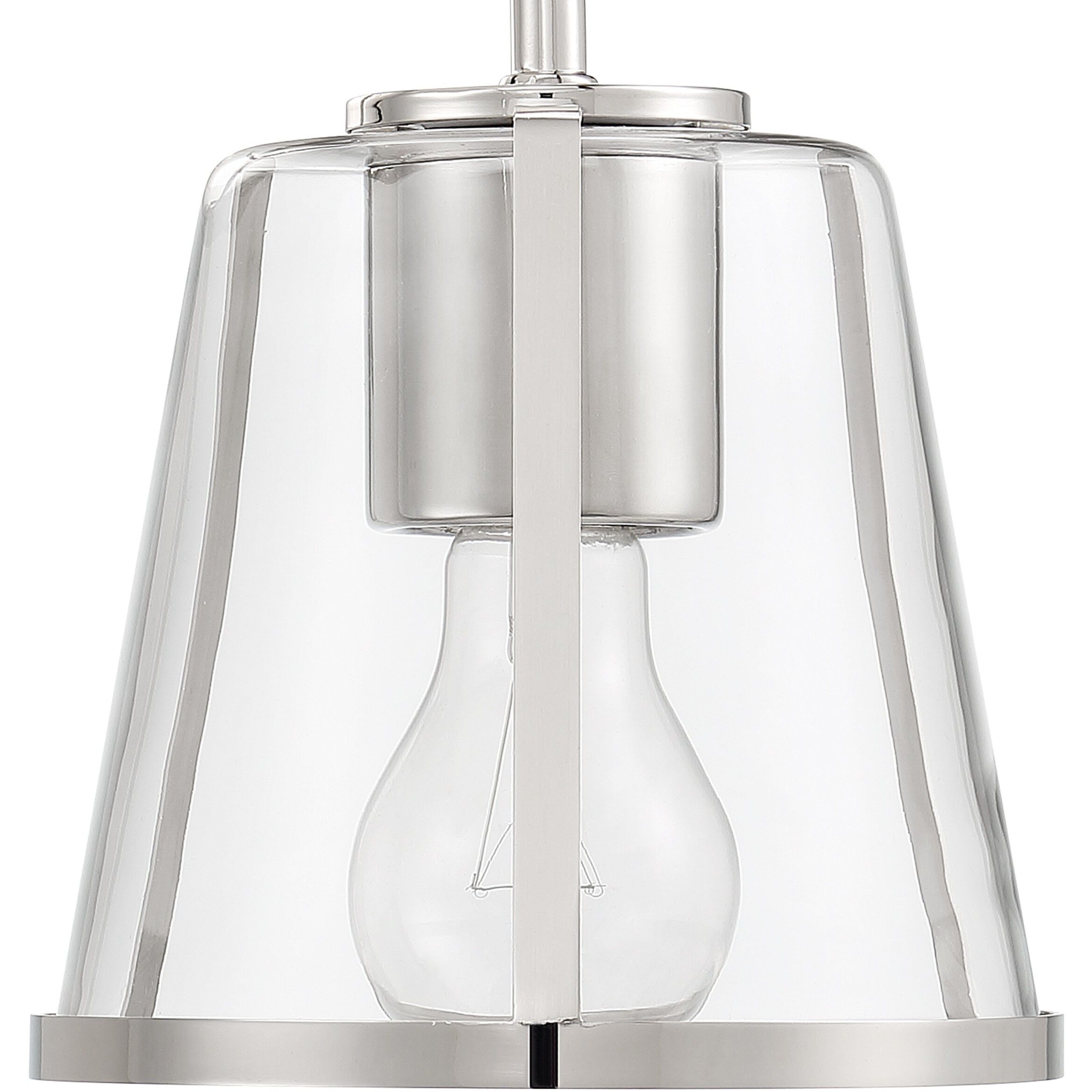 Fulton Bath Vanity Light Wall Light in Polished Nickel, Clear