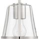 Fulton Bath Vanity Light Wall Light in Polished Nickel, Clear