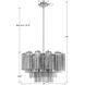 Addis 9 Light 22 inch Polished Chrome Chandelier Ceiling Light in Tronchi Glass Smoke
