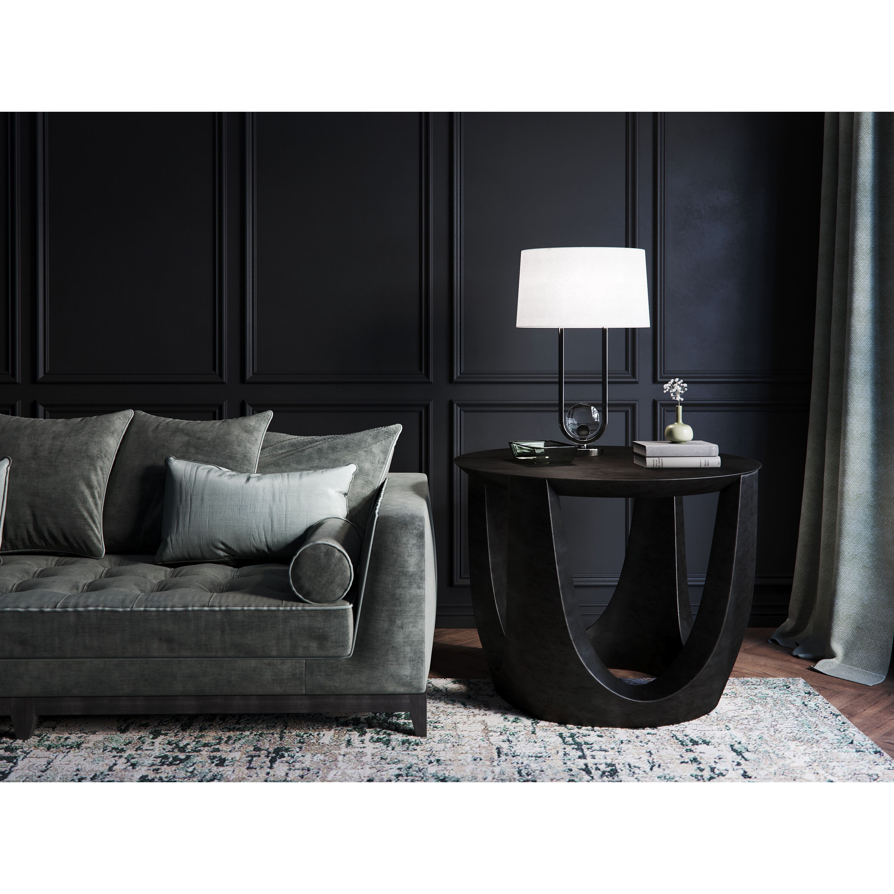 Doyle 27.25 inch 150.00 watt Polished Nickel Table Lamp Portable Light in Silver