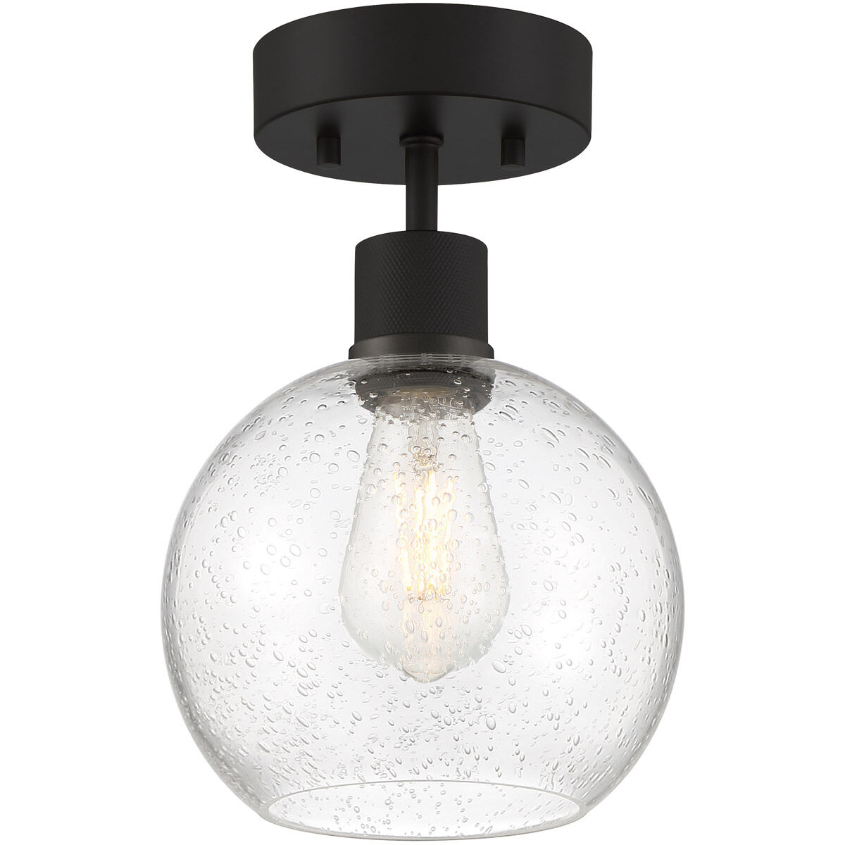 Port Nine LED 8 inch Matte Black Semi-Flush Ceiling Light