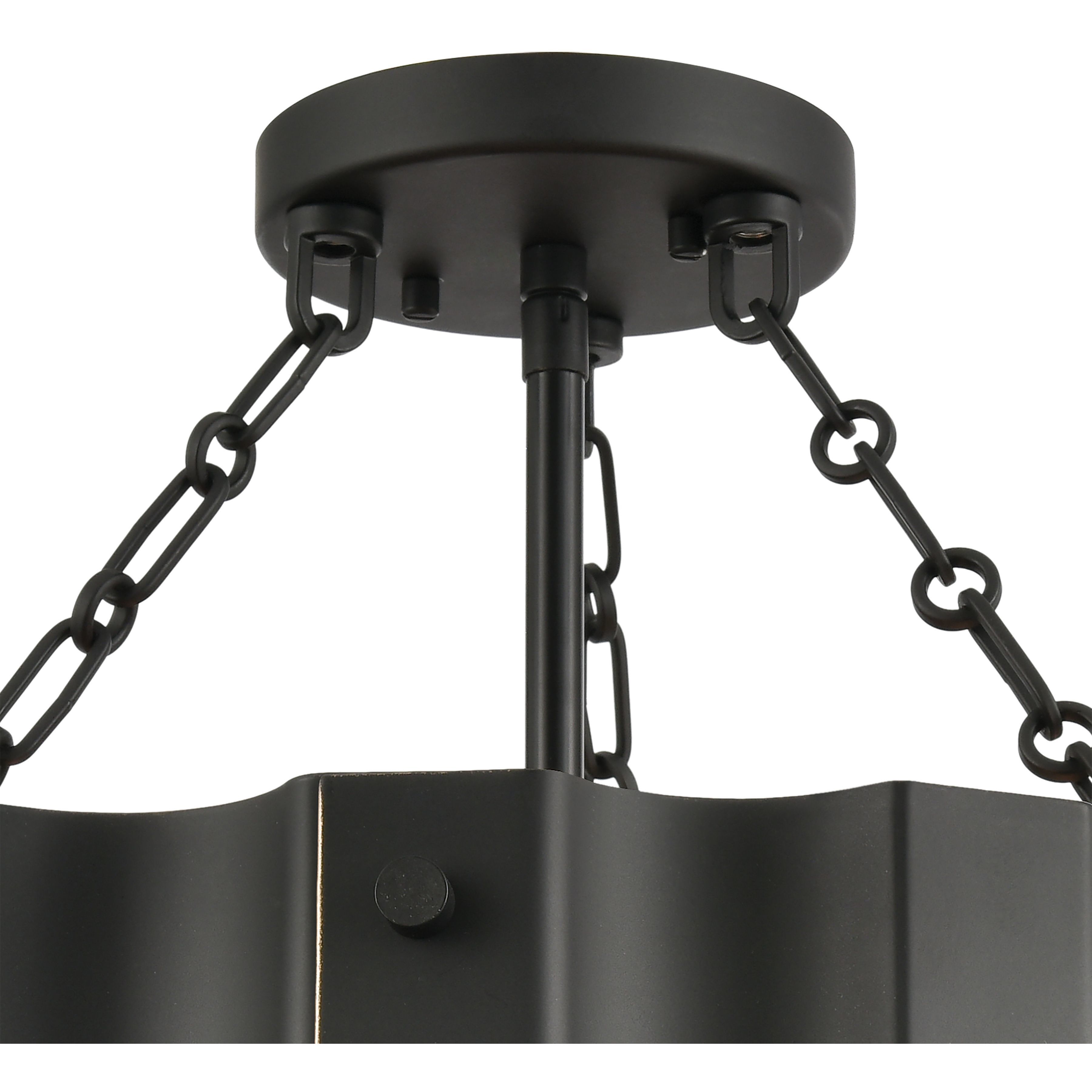 Clausten 3 Light 17 inch Black Semi Flush Mount Ceiling Light