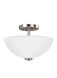 Oslo 2 Light 13.5 inch Brushed Nickel Convertible Pendant Semi-Flush Ceiling Light