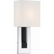 Brent Bath Sconce Wall Light in Polished Nickel and Black Forged