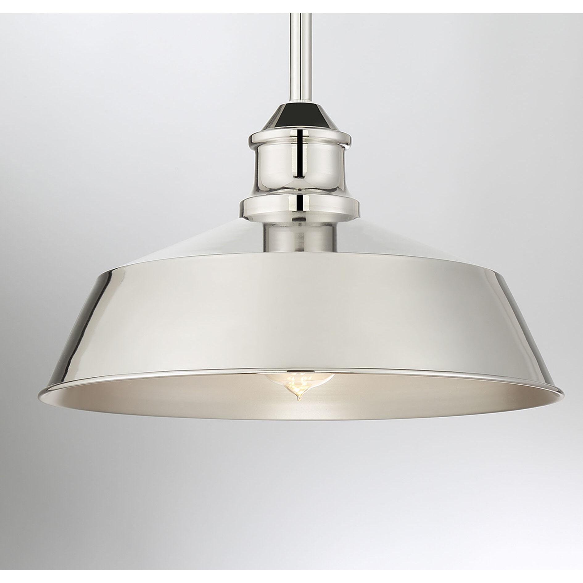 Vintage 1 Light 14 inch Polished Nickel Pendant Ceiling Light