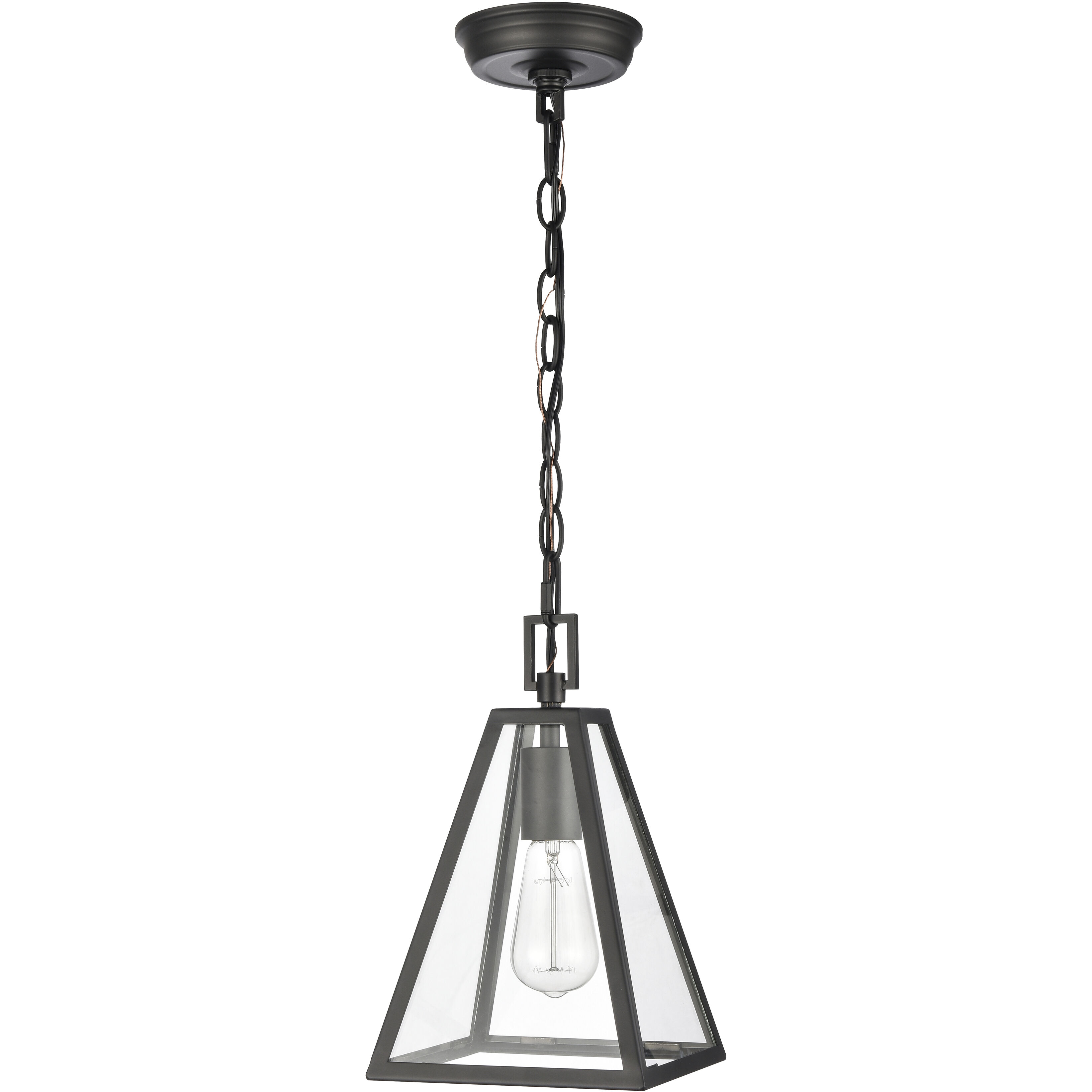 Tangent 1 Light 7 inch Matte Black Mini Pendant Ceiling Light