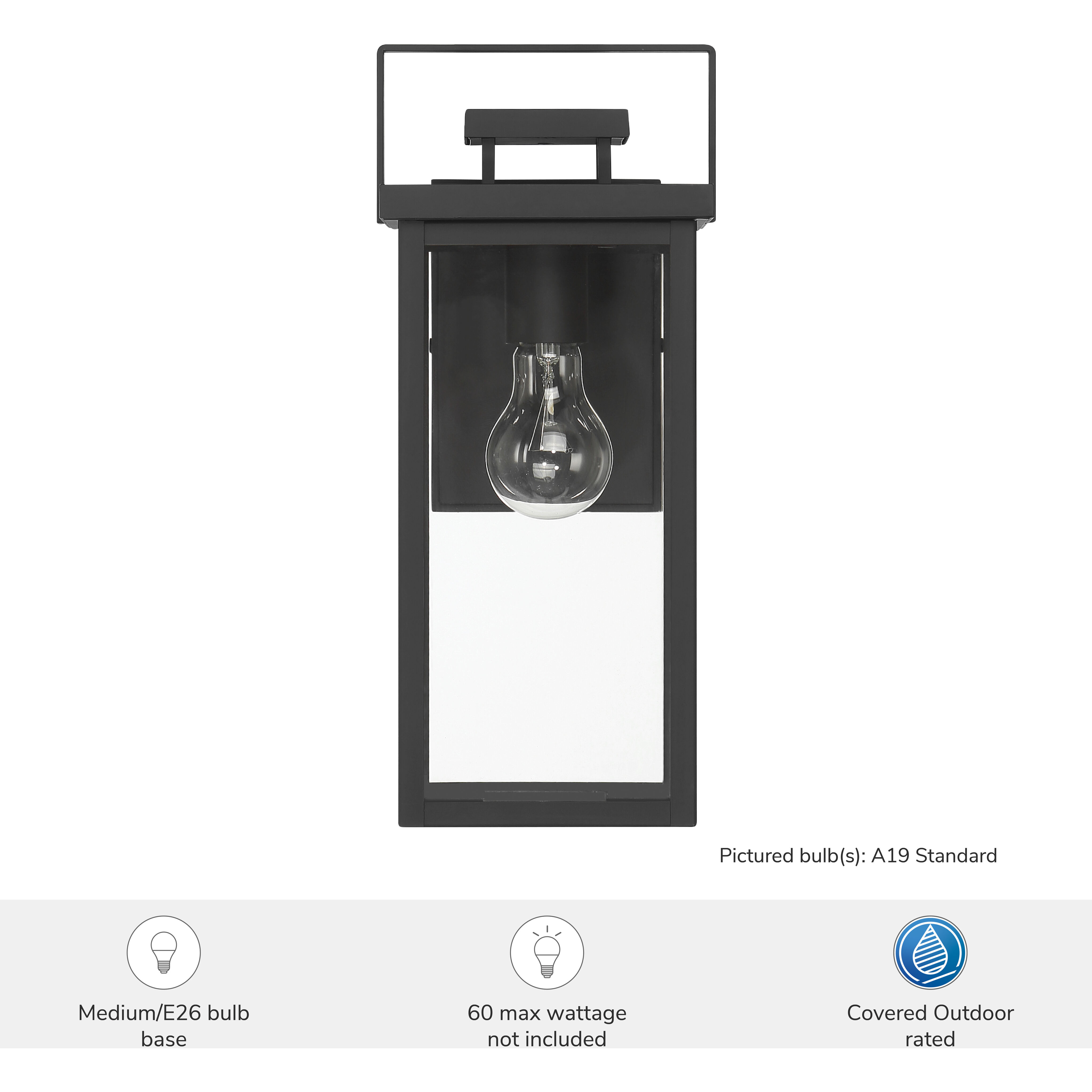 Timbergrove 1 Light 14.25 inch Matte Black Outdoor Wall Light, Medium