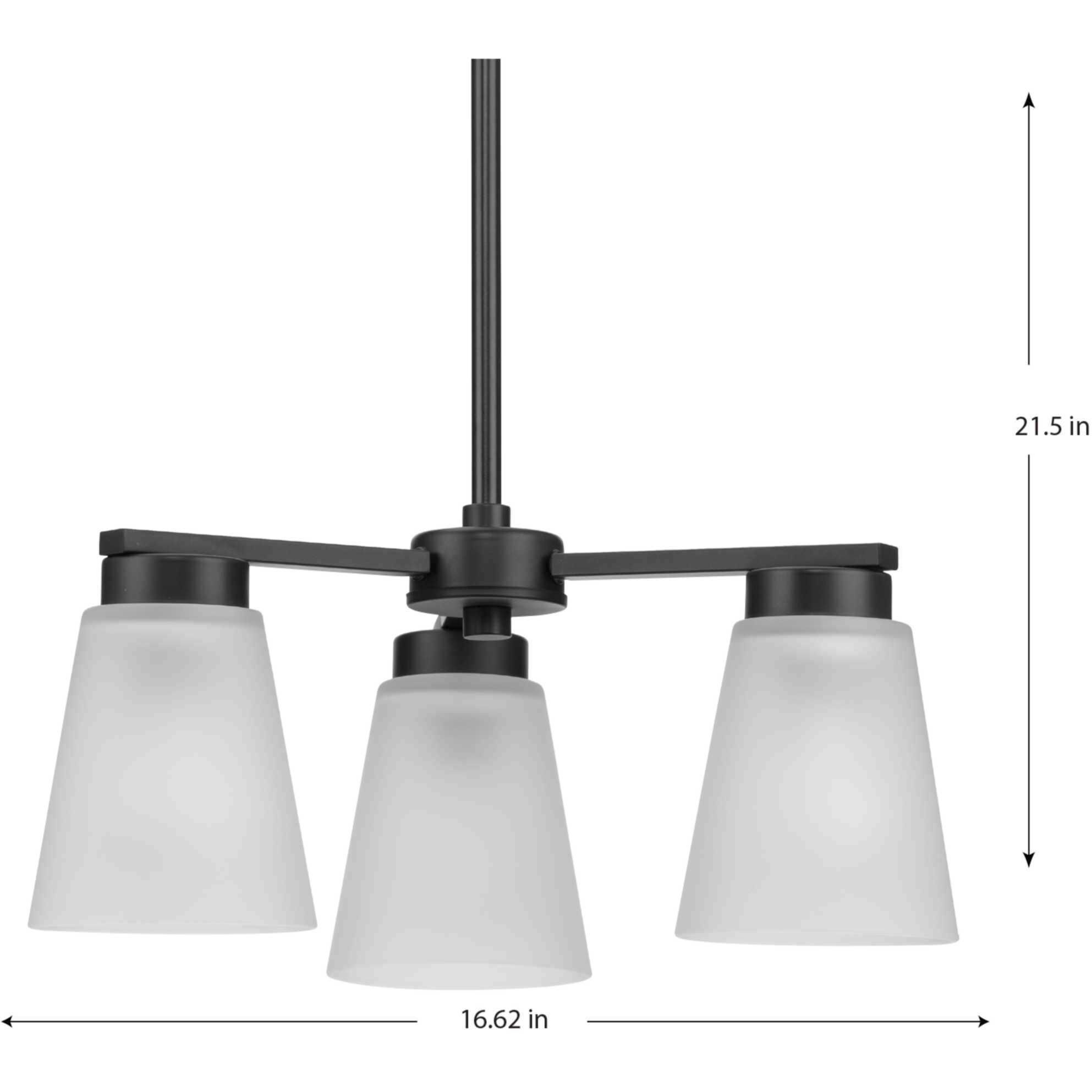 Tanner 3 Light 16.62 inch Matte Black Chandelier Ceiling Light