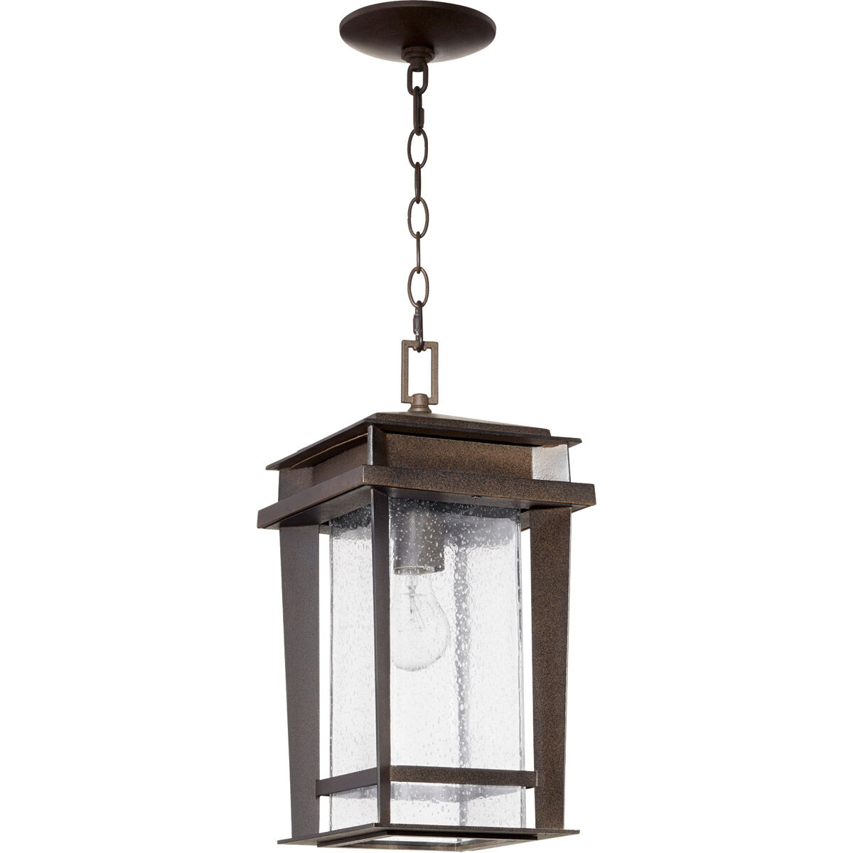 Easton 1 Light 8 inch Oiled Bronze Outdoor Pendant, Quorum Home