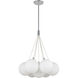 Bolla LED 16.5 inch Opal Glass Chandelier Ceiling Light in Steel, Matte Opal Glass