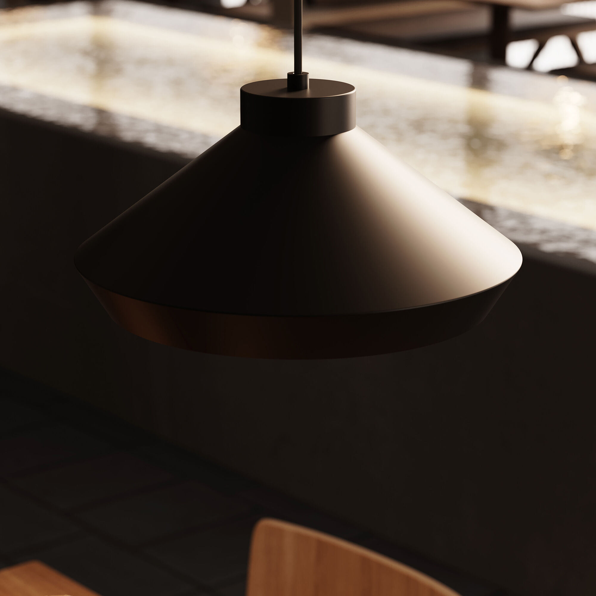 Koma 1 Light 15 inch Satin Black Pendant Ceiling Light
