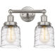 Bell 2 Light 15.5 inch Brushed Satin Nickel Bath Vanity Light Wall Light