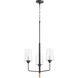 Dalia 3 Light 19 inch Noir with Aged Brass Chandelier Ceiling Light
