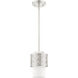 Calinda 1 Light 7 inch Brushed Nickel Mini Pendant Ceiling Light