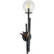 Lowcountry 1 Light Hi-Gloss Black and Darkened Copper Wall Sconce Wall Light