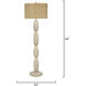 Almond 64 inch 100 watt Brushed White Wash Floor Lamp Portable Light, Inline