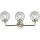 Nouveau Beacon LED 24 inch Brushed Satin Nickel Bath Vanity Light Wall Light in Seedy Glass, Nouveau