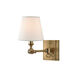 Hillsdale 1 Light 6 inch Aged Brass Wall Sconce Wall Light