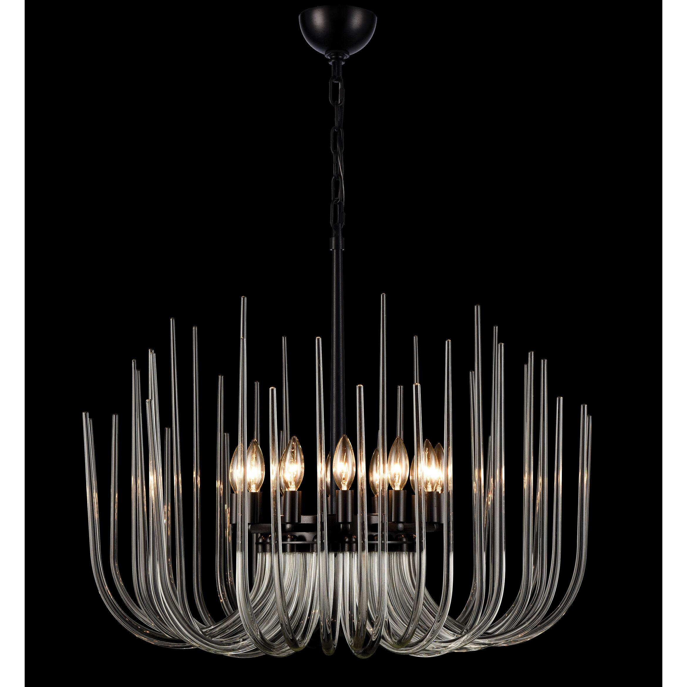 Astoria 12 Light 29.5 inch Satin Brushed Black Chandelier Ceiling Light