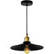 Brave 1 Light 13 inch Black Down Mini Pendant Ceiling Light