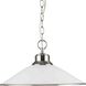 Glass Pendants 1 Light 16.63 inch Brushed Nickel Pendant Ceiling Light