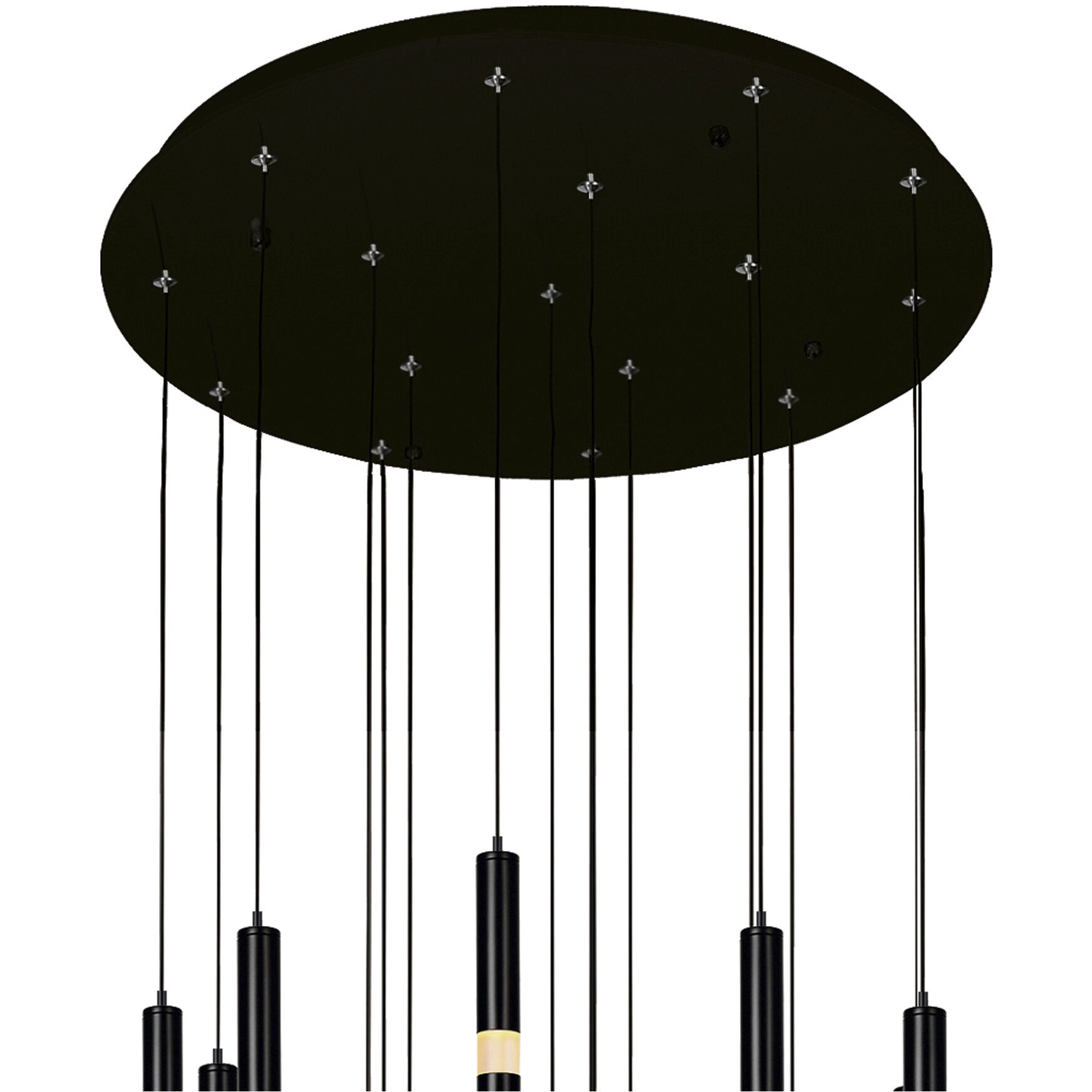 Flute LED 24 inch Black Chandelier Ceiling Light