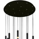 Flute LED 24 inch Black Chandelier Ceiling Light