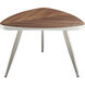 Trinity 26.06 X 25.59 inch Top: Brown; Base: Metallic - Nickel End Table