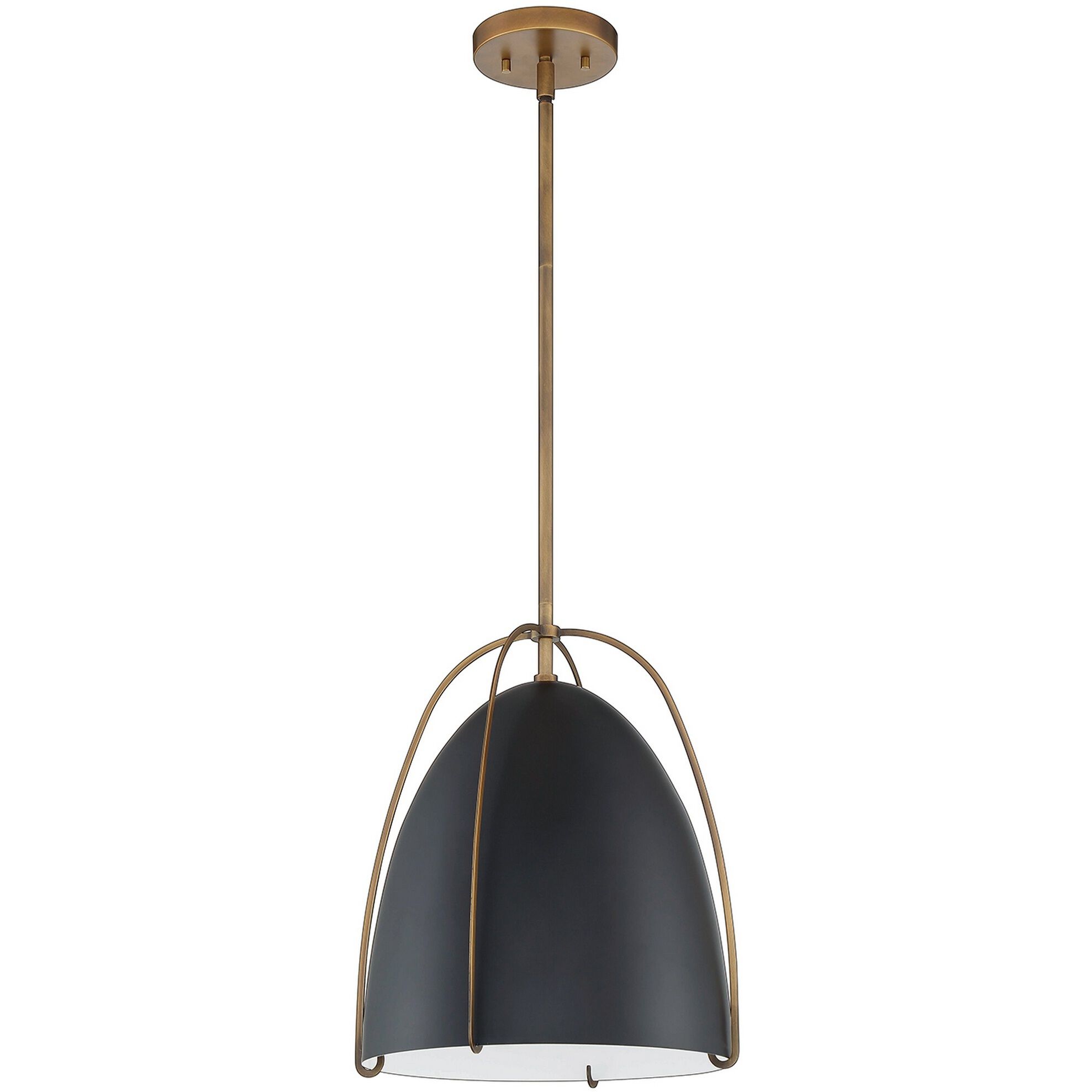 Vilia 1 Light 13 inch Black and Brass Pendant Ceiling Light