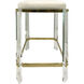 Helen 24.5 inch Clear and Brass and Cream Counter Stool