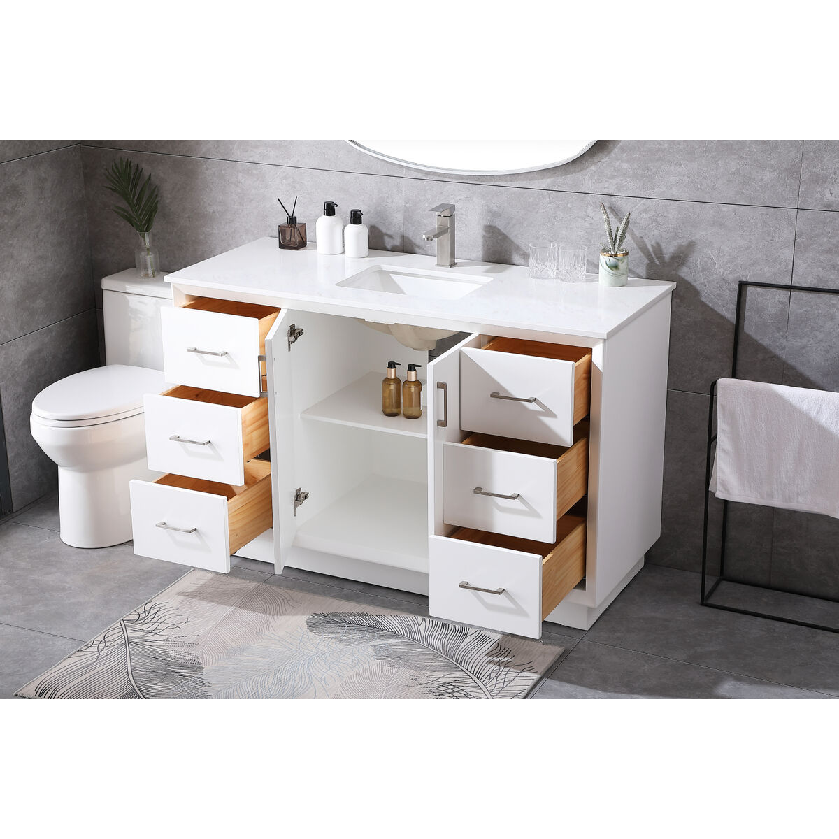Hayes 54 X 22 X 35 inch White Vanity Sink Set
