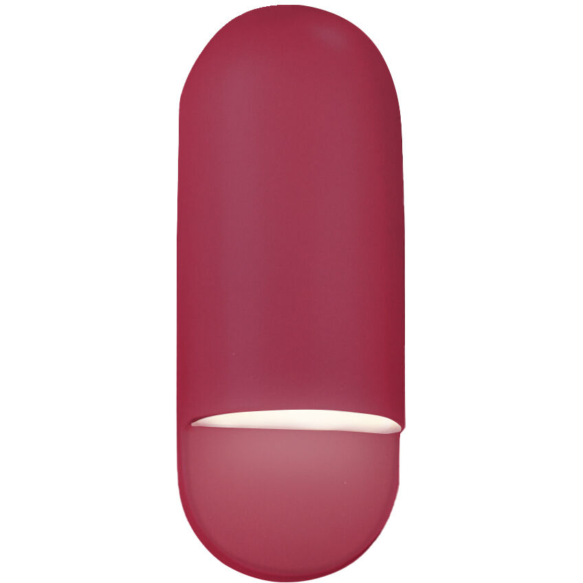 Ambiance Collection - Capsule 1 Light 5 inch Cerise Outdoor Wall Sconce in Replaceable Bulb, 4D x 14H, Form+Finish+Function