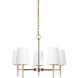 Driscoll 5 Light 25.25 inch Satin Brass Chandelier Ceiling Light