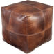 Sheffield 18 inch Dark Brown Pouf, Cube