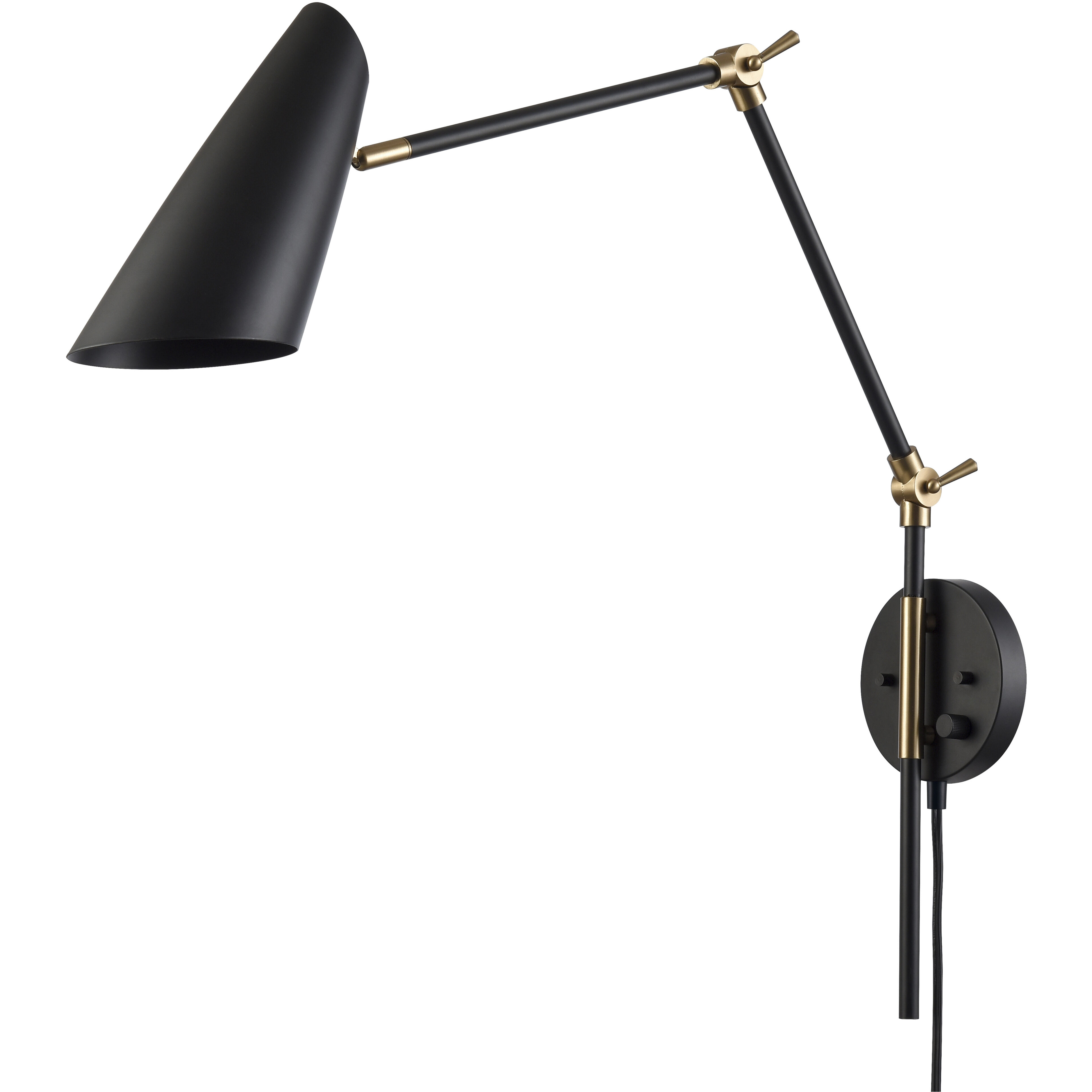 Stanley 17.75 inch 60 watt Matte Black Swingarm Sconce Wall Light