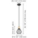 Palmorla 1 Light 6.25 inch Black and Natural Wood Pendant Ceiling Light