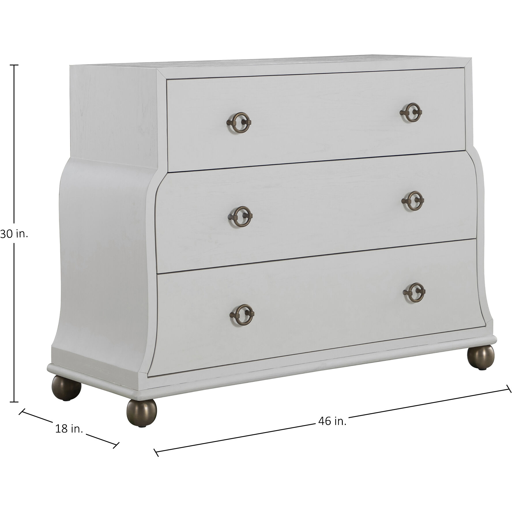 Pearl Ivory White and Satin Brass Chest