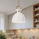 Alora Mood Waldo 1 Light 10.5 inch Aged Gold Pendant Ceiling Light in Glossy Opal Glass